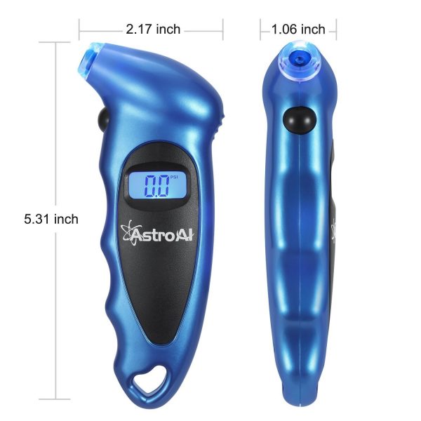 AstroAI Digital Tire Pressure Gauge 150 PSI 4 Settings for Car Truck Bicycle with Backlit LCD and Non-Slip Grip, Blue(1 Pack) - Image 5