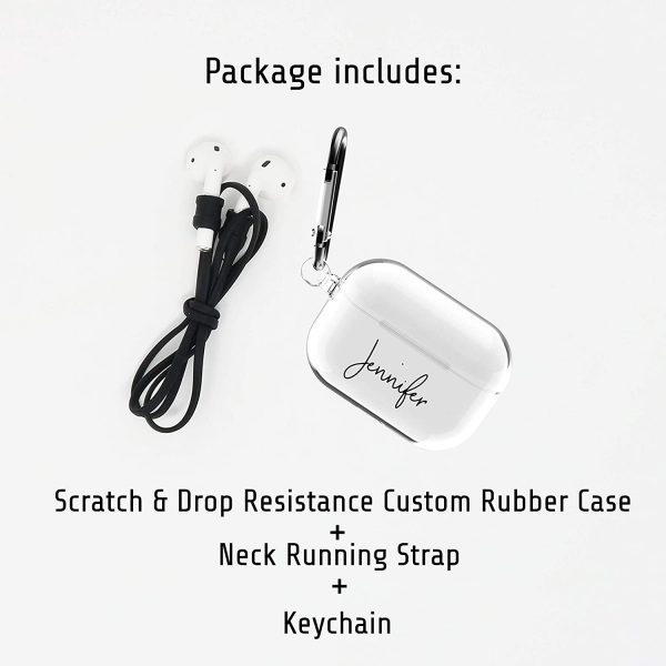 MARBLEFY Custom Name Airpod Pro Case with Keychain and Running Strap Compatible with Apple AirPods Pro - Image 7