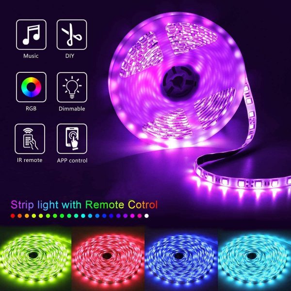 50ft Led Lights for Bedroom, Keepsmile APP Control Music Sync Color Changing Led Light Strips Led Strip Lights with Remote for Room Home Decoration - Image 6