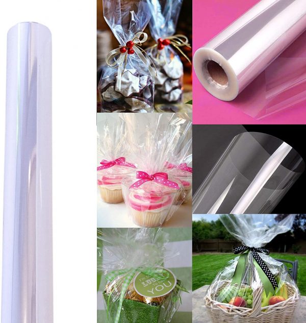 Clear Cellophane Wrap Roll | 100’ Ft. Long X 16” In. Wide | 2.3 Mil Thick Crystal Clear | Gifts, Baskets, Arts & Crafts, Treats, Wrapping | Food Grade Specifications | By Anapoliz - Image 4