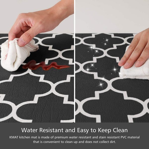 KMAT Kitchen Mat [2 PCS] Cushioned Anti-Fatigue Floor Mat, Waterproof Kitchen Mats and Rugs Heavy Duty PVC Ergonomic Comfort Standing Foam Mat for Kitchen, Floor Home, Office,Laundry,Chocolate - Image 6