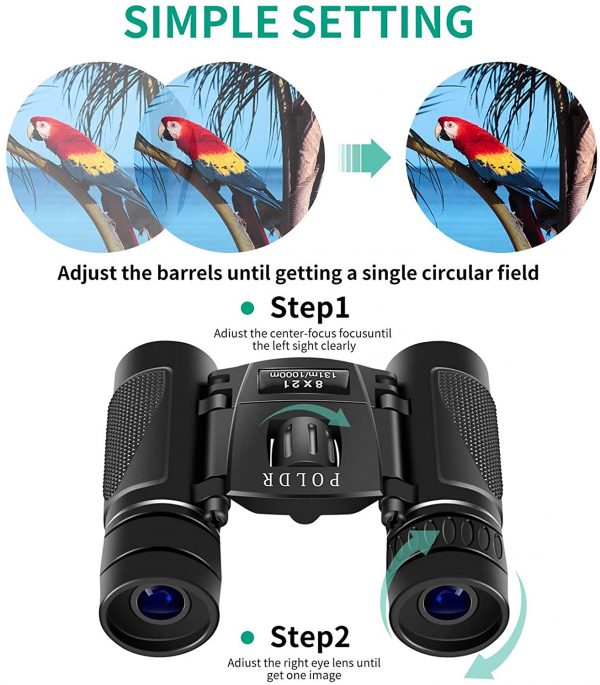 POLDR 8x21 Small Compact Lightweight Binoculars for Adults Kids Bird Watching Traveling Sightseeing.Mini Pocket Folding Binoculars for Concert Theater Opera - Image 6