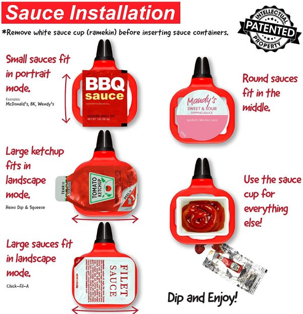 Saucemoto Dip Clip | An in-car sauce holder for ketchup and dipping sauces. As seen on Shark Tank (2 Pack, Barbie-Q) - Image 6