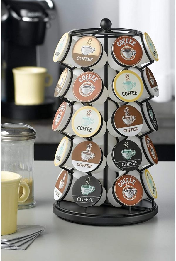 Nifty Coffee Carousel – Compatible with K-Cups, 35 Pod Pack Storage, Spins 360-Degrees Lazy Susan Platform, Modern Black Design, Home or Office Kitchen Counter Organizer - Image 5