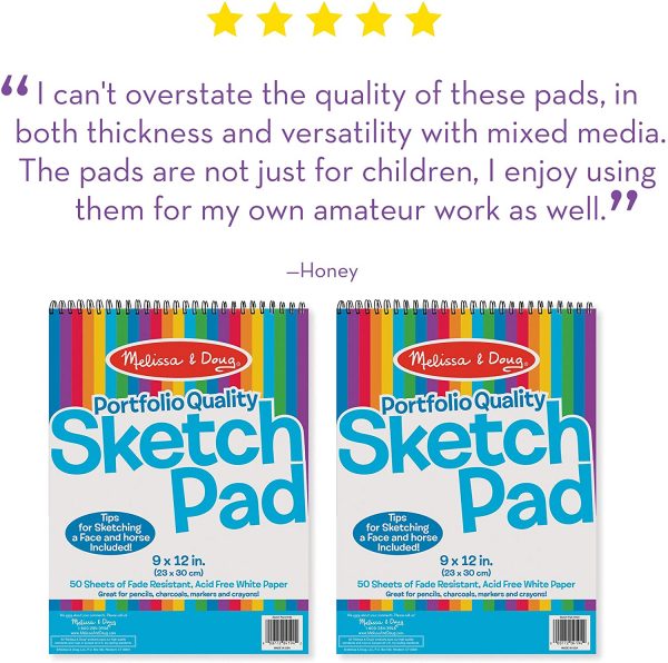 Melissa & Doug Sketch Pad (9 x 12 inches) - 50 Sheets, 2-Pack - Image 4