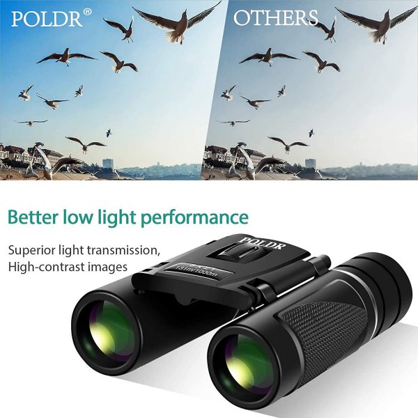 POLDR 8x21 Small Compact Lightweight Binoculars for Adults Kids Bird Watching Traveling Sightseeing.Mini Pocket Folding Binoculars for Concert Theater Opera - Image 5