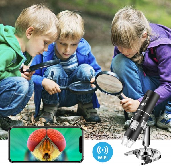 STPCTOU Wireless Digital Microscope 50X-1000X 1080P Handheld Portable Mini WiFi USB Microscope Camera with 8 LED Lights for iPhone/iPad/Smartphone/Tablet/PC - Image 4