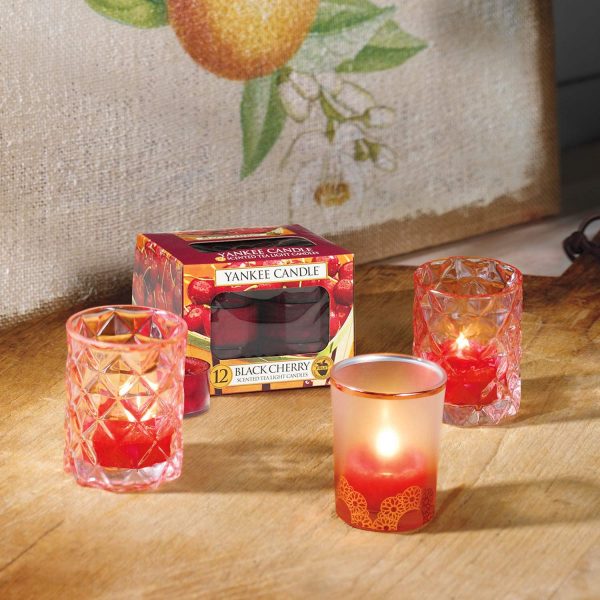 Yankee Candle Tea Light Scented Candles | Black Cherry | 12 Count - Image 6