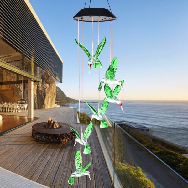 Wind Chime, Solar Hummingbird Wind Chimes Outdoor/Indoor(Gifts for mom/momgrandma Gifts/Birthday Gifts for mom) Outdoor Decor,Yard Decorations ,Memorial Wind Chimes,mom's Best Gifts - Image 7