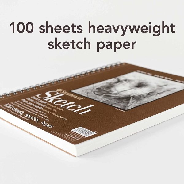 Strathmore 455-3, 400 Series Sketch Pad, 9"x12" Wire Bound, 100 Sheets, White - Image 3