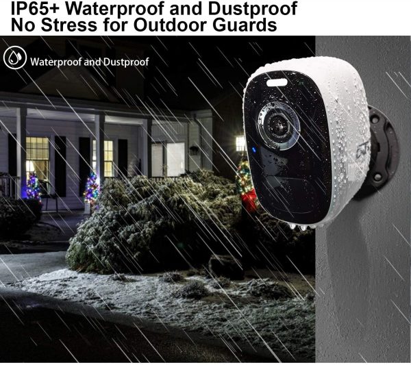 Wireless WiFi Security Camera for Outdoor/Home Battery Powered, 1080P Video/Color Night Vision/AI Motion Detection, Siren Alarm and Spotlight, 2-Way Audio, Waterproof, SD/Cloud - Image 4