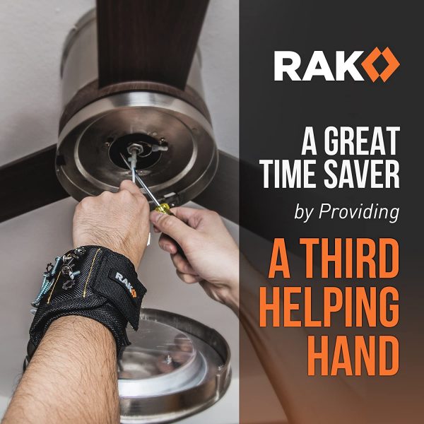 RAK Magnetic Wristband - Men & Women's Tool Bracelet with 10 Strong Magnets to Hold Screws, Nails and Drilling Bits - Gift Ideas for Dad, Husband, Handyman or Handy Woman﻿ - Image 5