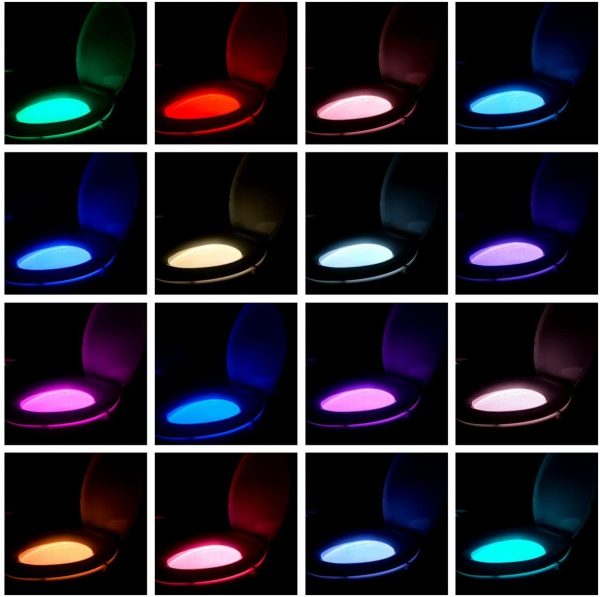 Chunace 16-Color Toilet Night Light, Motion Sensor Activated Bathroom LED Bowl Nightlight, Unique & Funny Gifts Idea for Dad Teen Boy Kids Men Women, Cool Fun Gadgets for Stocking Stuffers - Image 3