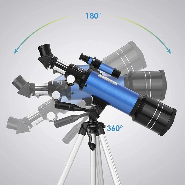 Telescope, 70mm Aperture 400mm AZ Mount Astronomical Refracting Telescope for Kids Beginners & Adults - Travel Telescopes (Gift:Carry Bag, Phone Adapter) - Image 3