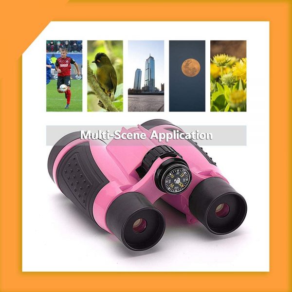 Vanstarry Compact Binoculars for Kids Bird Watching Hiking Camping Fishing Accessories Gear Essentials Best Toy Gifts for Boys Girls Children Toddler Waterproof 5X30 Optical Lens Including Compass - Image 3