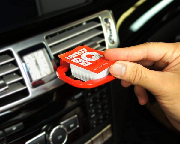 Saucemoto Dip Clip | An in-car sauce holder for ketchup and dipping sauces. As seen on Shark Tank (2 Pack, Barbie-Q) - Image 3