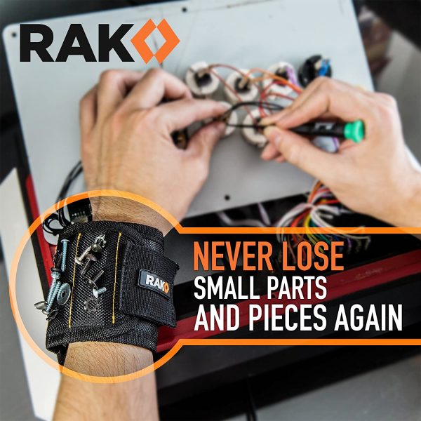 RAK Magnetic Wristband - Men & Women's Tool Bracelet with 10 Strong Magnets to Hold Screws, Nails and Drilling Bits - Gift Ideas for Dad, Husband, Handyman or Handy Woman﻿ - Image 4