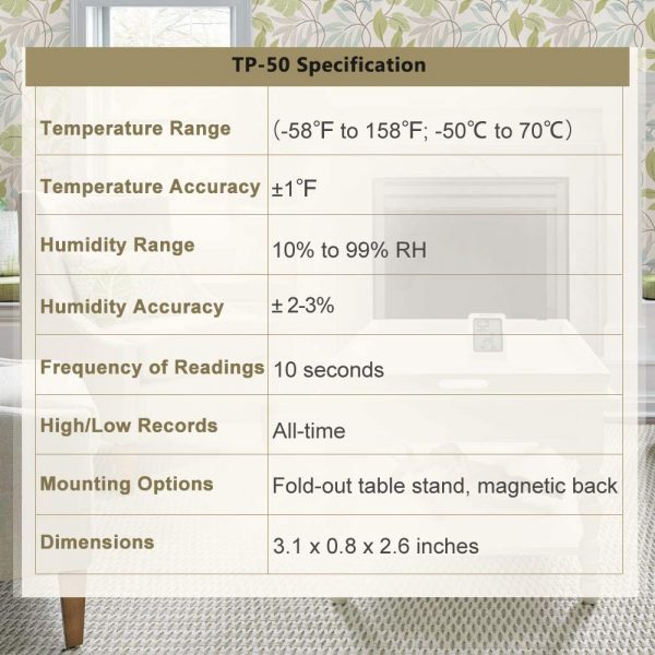 ThermoPro TP50 2 Pieces Digital Hygrometer Indoor Thermometer Room Thermometer and Humidity Gauge with Temperature Humidity Monitor - Image 3