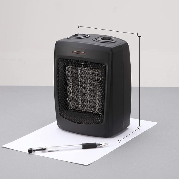 andily Space Heater Electric Heater for Home and Office Ceramic Small Heater with Thermostat, 750W/1500W - Image 2