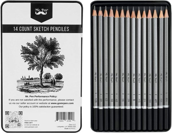 Mr. Pen- Sketch Pencils for Drawing, 14 Pack, Drawing Pencils, Art Pencils, Graphite Pencils, Graphite Pencils for Drawing, Art Pencils for Drawing and Shading, Shading Pencils for Sketching - Image 3