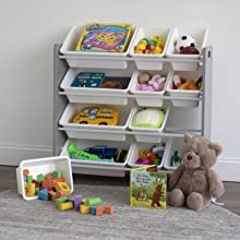 kids toy storage organizer with bins playroom organization playtime childrens furniture