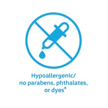 Hypoallergenic/no parabens, phthalates, or dyes