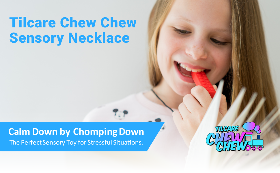 Tilcare chew necklace is the perfect sensory toy for children and adults in stressful situations.