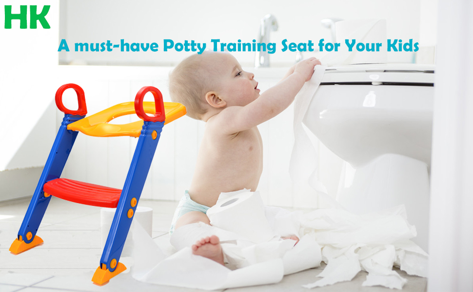  Potty Training Toilet Seat Toilet Seat with Step Stool Ladder, Potty with Ladder