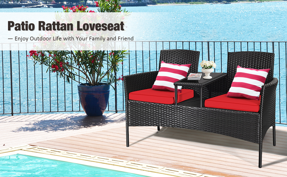 Wicker Patio Conversation Furniture Set