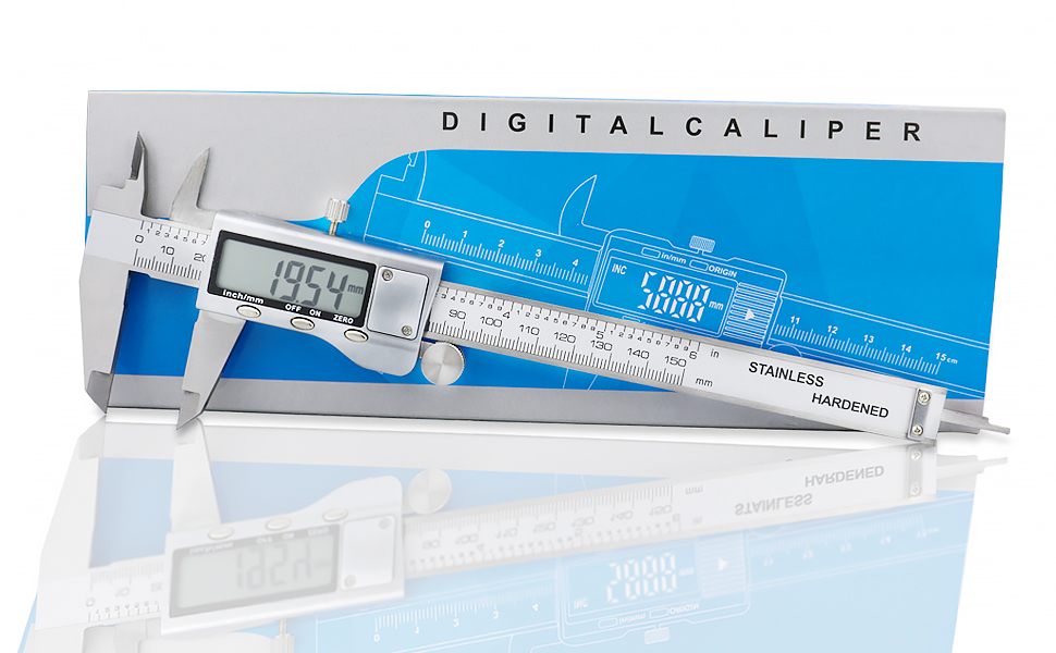 Digital Caliper, LOUISWARE Electronic Stainless Steel Vernier Caliper 150mm/0-6 Inch Measuring Tool