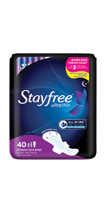 StayFree Ultra Thin All-in-One Overnight with wings