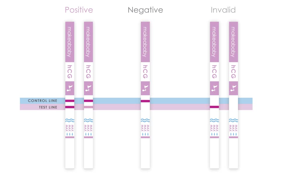 hCG pregnancy test strip results