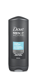 Dove Men+Care Clean Comfort Body and Face Wash helps keep skin feeling healthy, hydrated and strong.