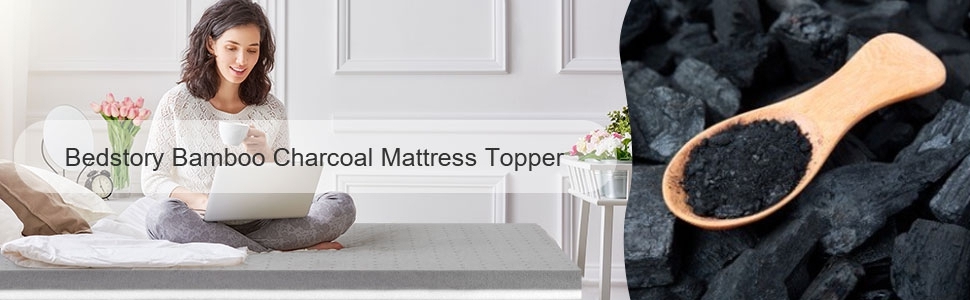 BedStory Bamboo Charcoal memory foam mattress topper