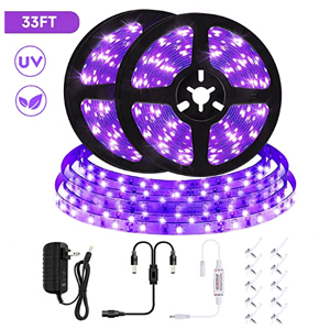 UV Black Light LED Strip, Purple Flexible Tape, LED Strip Kit, UV LED Blacklight Kit,LED Black Light