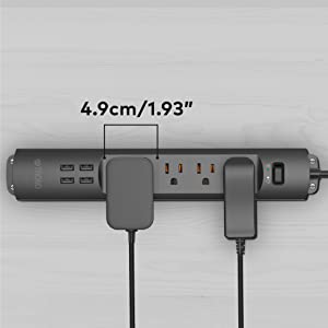 power bar with Widely Spaced AC Outlets