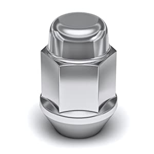 white knight bulge acorn conical seat chrome lug nuts 12-millimeter 12x1.5 12mmx1.50 m12x1.50