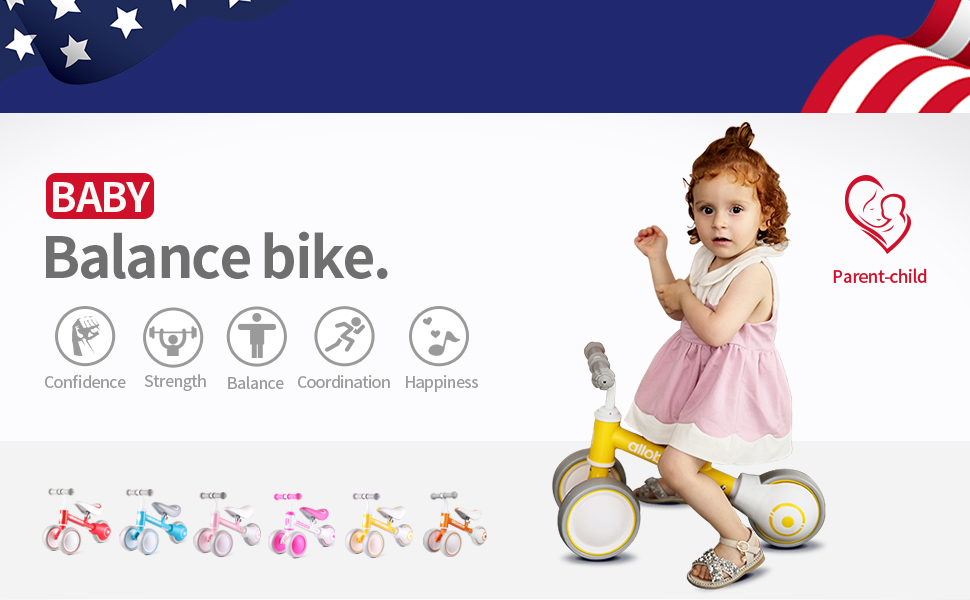 Multi-color baby balance bike