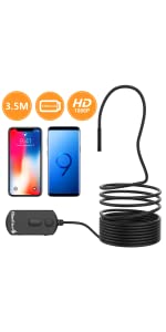 BlueFire Upgraded 2MP HD 1080P Semi-rigid Wireless Endoscope(11.5FT)