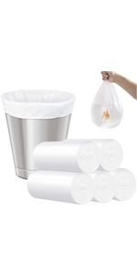 2.6 Gallon Eco Small Trash Bags,120 Counts,White