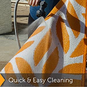 easy cleaning, quick drying, spray, sweep, woven, mat, rv, camp
