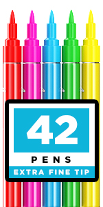 Acrylic Paint Pens ?M?42 Acrylic Paint Markers ?M?Extra Fine Tip Paint Pens (0.7mm)