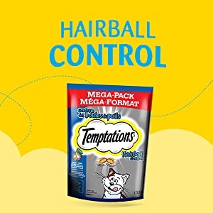 Hairball Control, Help prevent cat hairballs with treats, Crunchy on the outside, Soft on the inside