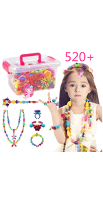 Pop Snap Beads 520 pcs with Mermaid hairpin