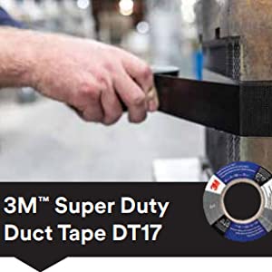 Hand applying 3M Super Duty Duct Tape DT17 around metal beam