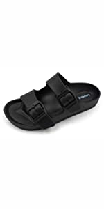 kids double buckle slides sandals