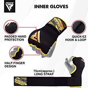 Boxing Hand Wraps Inner Gloves, Quick 75cm Long Wrist Straps