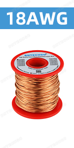 bntechgo 18AWG 18ga 18g 18gauge enameled magnetic varnished copper wire enameled magnet coated wire