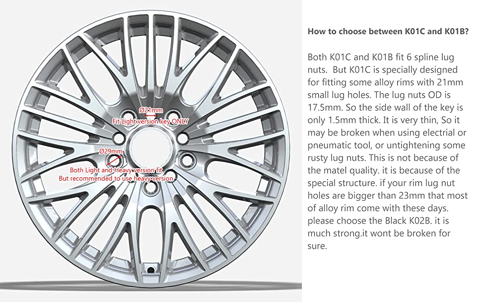 how to choose the lug nut key