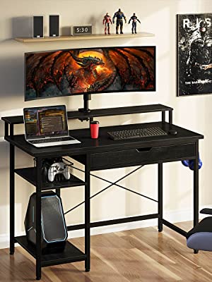 computer desk with shelf